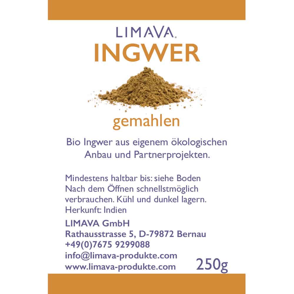 Bio Zimt Ingwer Kapseln, Pulver und weitere Produkte LIMAVA